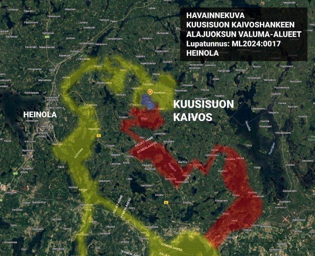 Heinolan Kuusisuon kaivosadressiin 7854 allekirjoitusta